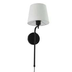 Outlet Searchlight Wandleuchte mit Kabel Schalter E27 Schwarz Natur