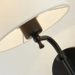 Outlet Searchlight Wandleuchte mit Kabel Schalter E27 Schwarz Natur