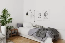 By Rydéns Wandleuchte mit Kabel Schalter Metall Gelenkarm Schwarz E27* Wandleuchten|Wohnzimmerlampen