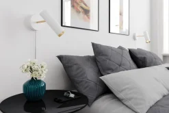 By Rydéns Wandleuchte mit Kabel Schalter Weiß Gold GU10 verstellbar* Wandleuchten|Flurlampen