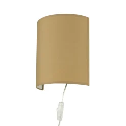 Outlet Nowodvorski Wandleuchte mit Kabel Schalter Kaffeebraun Stoff ALICE