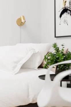 Best By Rydéns Wandleuchte mit Kabel Stecker GU10 verstellbar in Gold Metall