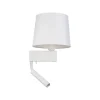 Online Nowodvorski Wandleuchte mit Leselampe Schalter Weiß Stoffschirm