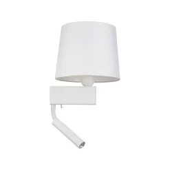Online Nowodvorski Wandleuchte mit Leselampe Schalter Weiß Stoffschirm
