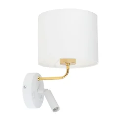 TK Lighting Wandleuchte mit Leselampe Schalter Weiß Gold DEMETRIO* Wandleuchten|Moderne Lampen