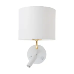 TK Lighting Wandleuchte mit Leselampe Schalter Weiß Gold DEMETRIO* Wandleuchten|Moderne Lampen