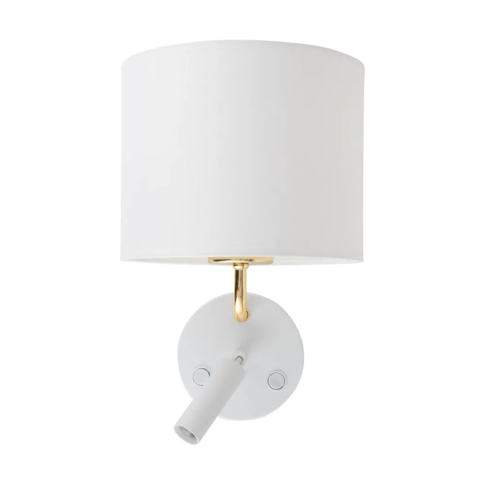 TK Lighting Wandleuchte mit Leselampe Schalter Weiß Gold DEMETRIO* Wandleuchten|Moderne Lampen