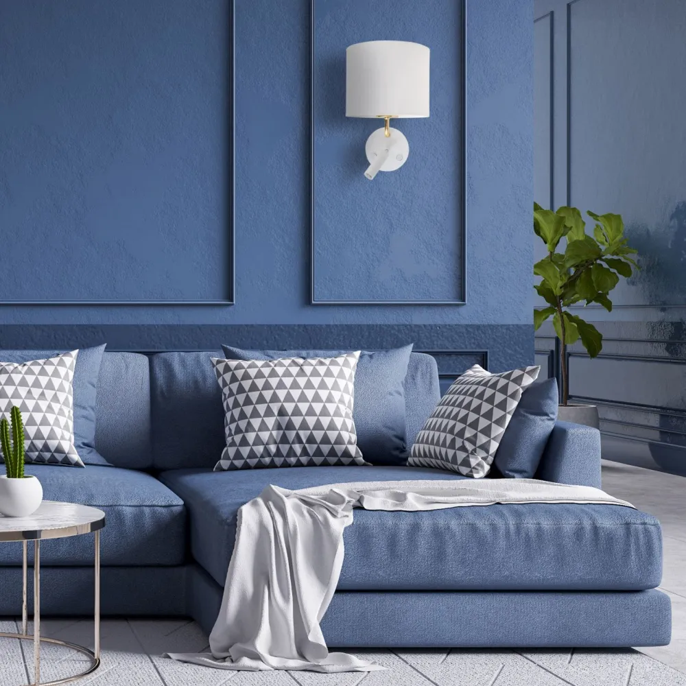 TK Lighting Wandleuchte mit Leselampe Schalter Weiß Gold DEMETRIO* Wandleuchten|Moderne Lampen