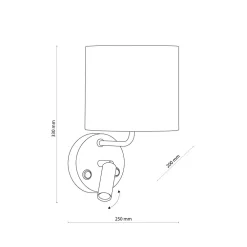 TK Lighting Wandleuchte mit Leselampe Schalter Weiß Gold DEMETRIO* Wandleuchten|Moderne Lampen