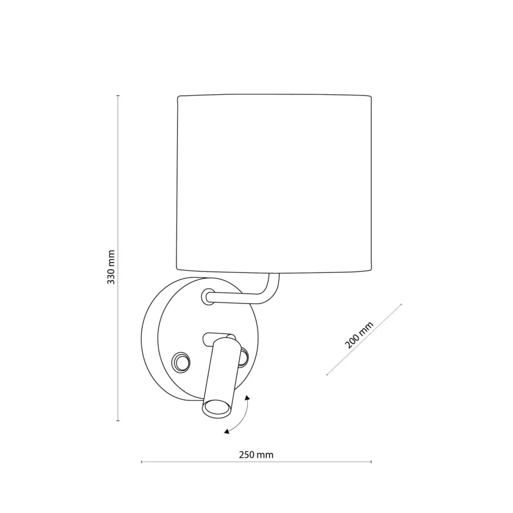 TK Lighting Wandleuchte mit Leselampe Schalter Weiß Gold DEMETRIO* Wandleuchten|Moderne Lampen