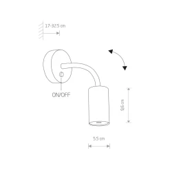 Nowodvorski Wandleuchte mit Schalter Schwanenhals GU10 Schwarz Messing* Moderne Lampen|Küchenlampen