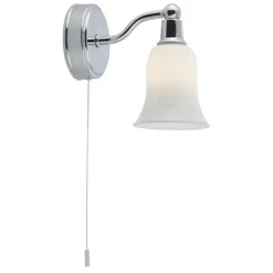 Searchlight Wandleuchte mit Schalter IP44 G9 Glas Metall Badezimmer
