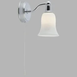 Searchlight Wandleuchte mit Schalter IP44 G9 Glas Metall Badezimmer