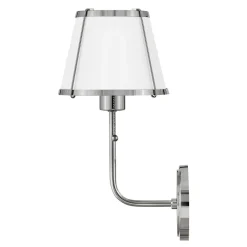 Elstead Wandleuchte mit Schalter Metall 40 cm hoch Nickel Weiß* Wandleuchten|Wohnzimmerlampen
