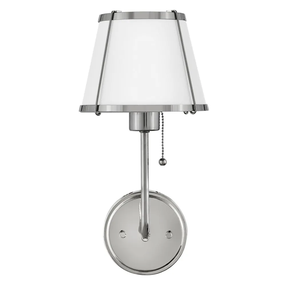 Elstead Wandleuchte mit Schalter Metall 40 cm hoch Nickel Weiß* Wandleuchten|Wohnzimmerlampen