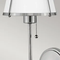 Elstead Wandleuchte mit Schalter Metall 40 cm hoch Nickel Weiß* Wandleuchten|Wohnzimmerlampen
