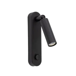 Best TK Lighting Wandleuchte mit Schalter Metall G9 H: 22cm schwenkbar Schwarz