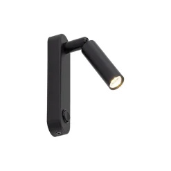 Best TK Lighting Wandleuchte mit Schalter Metall G9 H: 22cm schwenkbar Schwarz