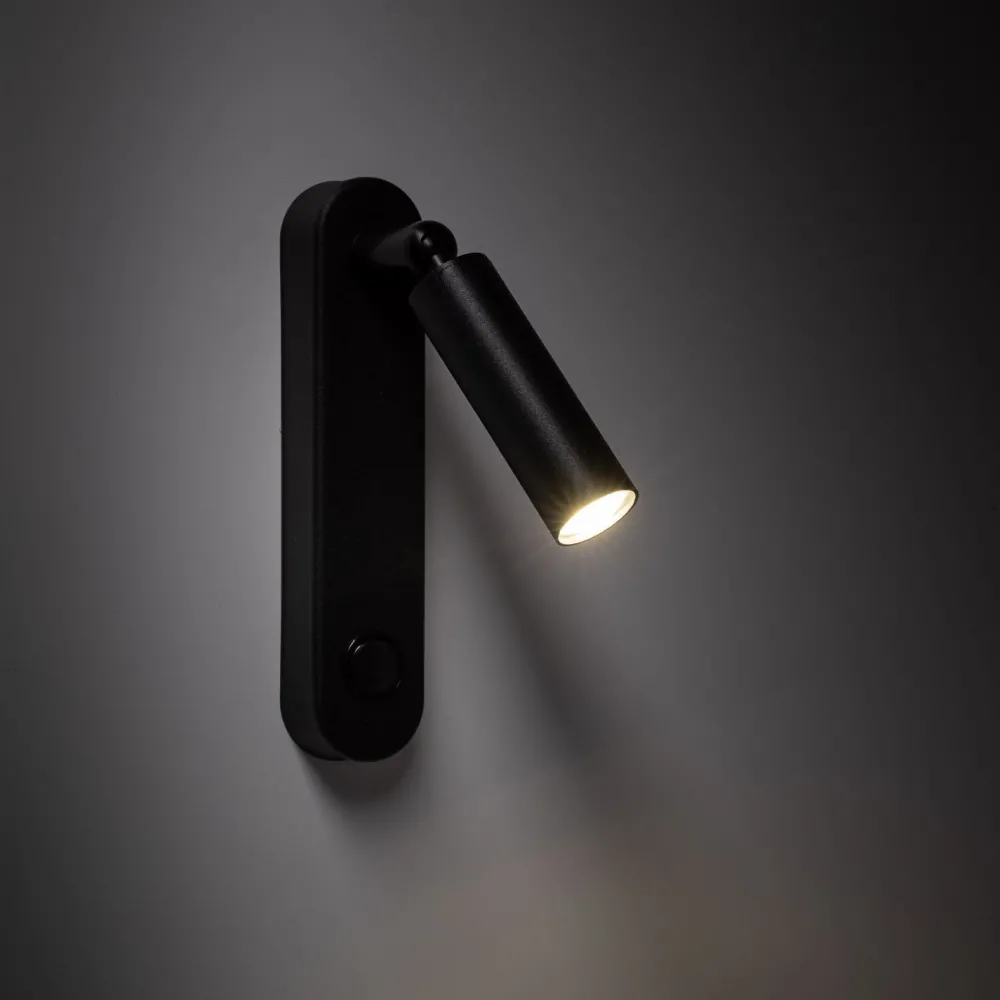 Best TK Lighting Wandleuchte mit Schalter Metall G9 H: 22cm schwenkbar Schwarz