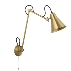 Searchlight Wandleuchte mit Schalter in Messing Gelenk verstellbar Metall* Wandleuchten|Küchenlampen