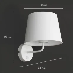 TK Lighting Wandleuchte mit Schalter Weiß MAJA* Wandleuchten|Bauhaus Lampen