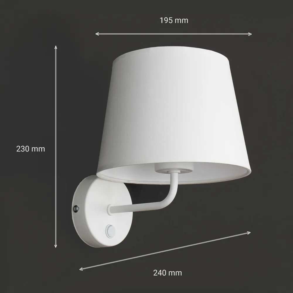 TK Lighting Wandleuchte mit Schalter Weiß MAJA* Wandleuchten|Bauhaus Lampen