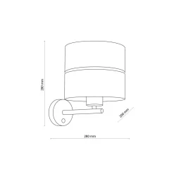 TK Lighting Wandleuchte mit Schalter Stoff Metall Schwarz Gold E27* Wohnzimmerlampen|Stofflampen