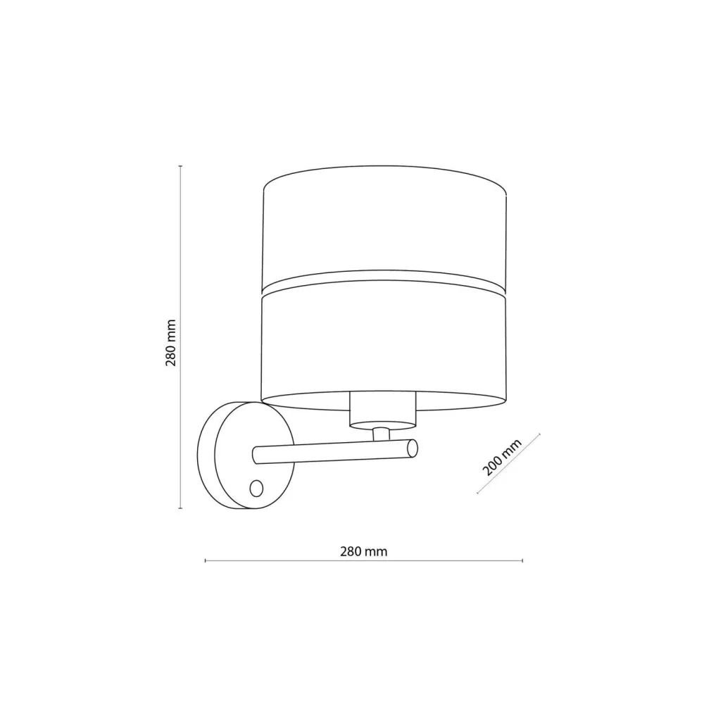 TK Lighting Wandleuchte mit Schalter Stoff Metall Schwarz Gold E27* Wohnzimmerlampen|Stofflampen