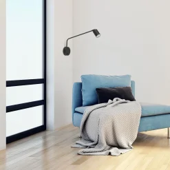 Hot Easylight Wandleuchte mit Schalter Metall verstellbar GU10 Schwarz