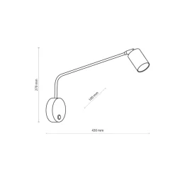 Hot Easylight Wandleuchte mit Schalter Metall verstellbar GU10 Schwarz