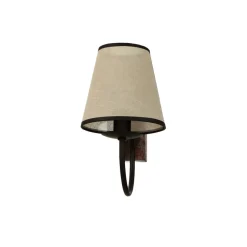 Luminex Wandleuchte mit Schirm Braun Beige Landhausstil* Wandleuchten|Rustikale Lampen