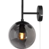 By Rydéns Wandleuchte mit Stecker E27 Metall Rauchglas Kugelschirm* Wandleuchten|Wohnzimmerlampen