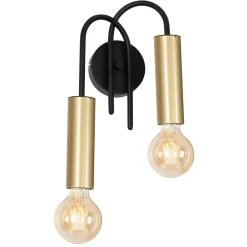 Luminex Wandleuchte Modern Messing Schwarz Metall für 2x* Wandleuchten|Küchenlampen