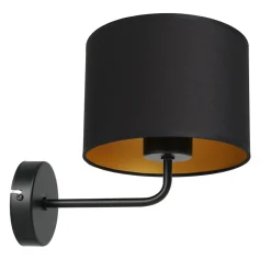 Hot Luminex Wandleuchte Modern Stoff in Schwarz Gold E27