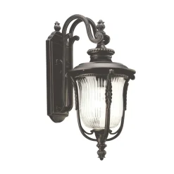 Best Elstead Wandleuchte MORGANA in Bronze Riffelglas IP44 außen