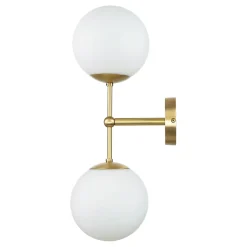 Discount Giovanni Battista Wandleuchte MUSA Messing Glas in Bronze hell Weiß