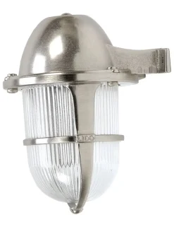 Lido Wandleuchte Nickel IP64 Echt-Messing außen SANTORIN* Außenwandleuchten|Rustikale Lampen