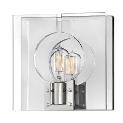 Clearance Elstead Wandleuchte quadratisch 26,1 cm hoch Nickel poliert E27