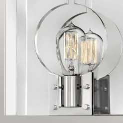 Clearance Elstead Wandleuchte quadratisch 26,1 cm hoch Nickel poliert E27