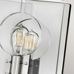 Clearance Elstead Wandleuchte quadratisch 26,1 cm hoch Nickel poliert E27