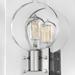 Clearance Elstead Wandleuchte quadratisch 26,1 cm hoch Nickel poliert E27