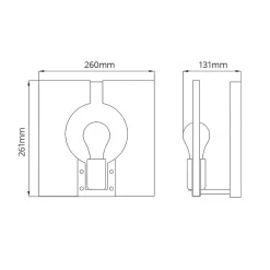 Clearance Elstead Wandleuchte quadratisch 26,1 cm hoch Nickel poliert E27