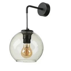 Nowodvorski Wandleuchte Rauchglas Kugelschirm E27 Pendelarm Schwarz* Wandleuchten|Retro Lampen