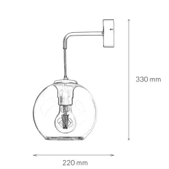 Nowodvorski Wandleuchte Rauchglas Kugelschirm E27 Pendelarm Schwarz* Wandleuchten|Retro Lampen