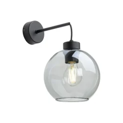 TK Lighting Wandleuchte Rauchglas Metall H: 28 cm E27 Schwarz Graphit* Wandleuchten|Küchenlampen