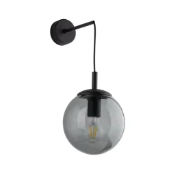 TK Lighting Wandleuchte Rauchglas Metall H: 45 cm B: 18 cm E27 Kugel* Wandleuchten|Küchenlampen