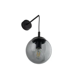 TK Lighting Wandleuchte Rauchglas Metall H: 45 cm B: 18 cm E27 Kugel* Wandleuchten|Küchenlampen