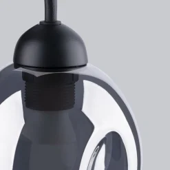 New Sollux Wandleuchte Rauchglas Schwarz E27 dekorativ SEGIN