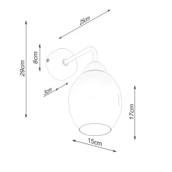 New Sollux Wandleuchte Rauchglas Schwarz E27 dekorativ SEGIN