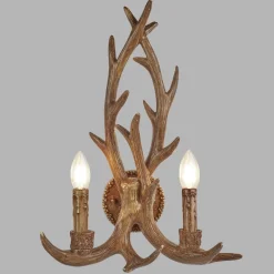 Discount Searchlight Wandleuchte Rustikal aus Resin künstliches Geweih B: 36 cm